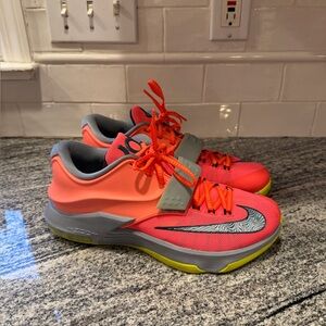 Mens Nike KD VII 7 35,000 Degree Mango Orange Grey 653996-840 Size 8.5
